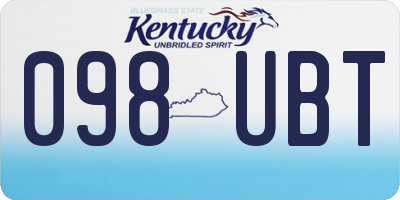 KY license plate 098UBT