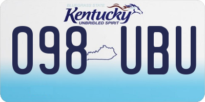 KY license plate 098UBU