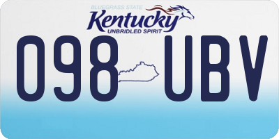 KY license plate 098UBV