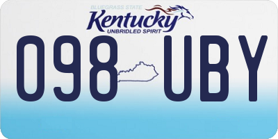 KY license plate 098UBY