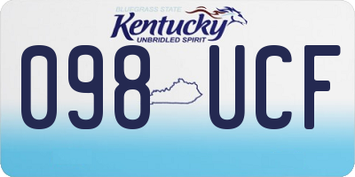 KY license plate 098UCF