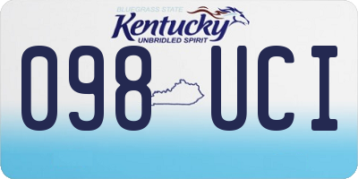 KY license plate 098UCI