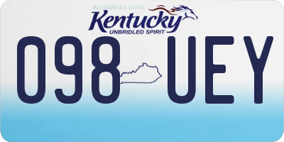 KY license plate 098UEY