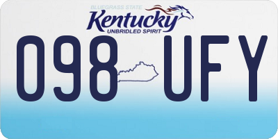 KY license plate 098UFY