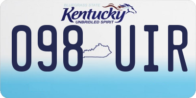 KY license plate 098UIR
