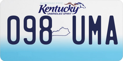 KY license plate 098UMA