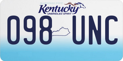 KY license plate 098UNC