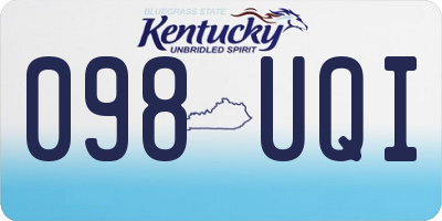 KY license plate 098UQI