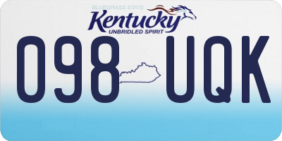 KY license plate 098UQK