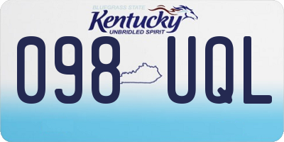 KY license plate 098UQL