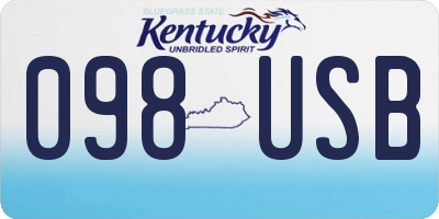 KY license plate 098USB