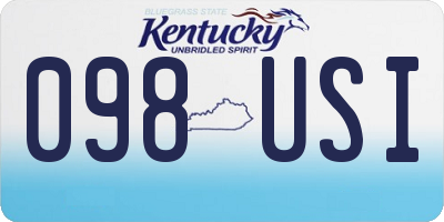 KY license plate 098USI
