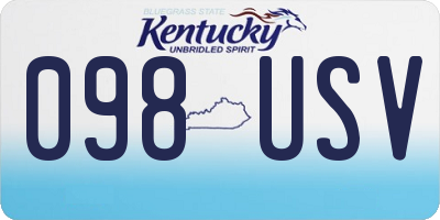 KY license plate 098USV