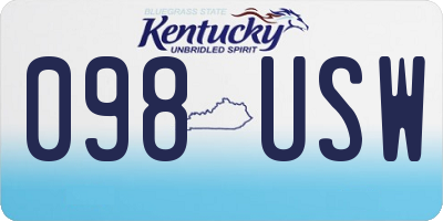 KY license plate 098USW