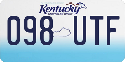 KY license plate 098UTF