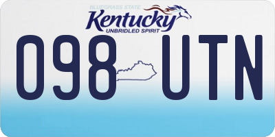KY license plate 098UTN
