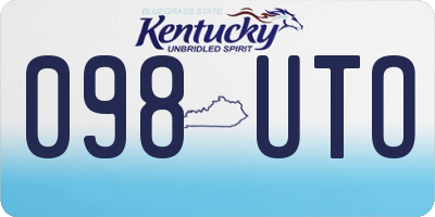 KY license plate 098UTO
