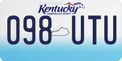 KY license plate 098UTU