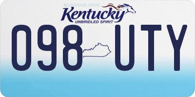 KY license plate 098UTY