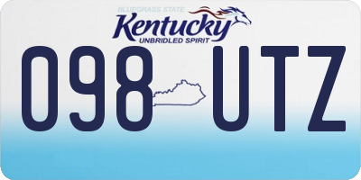 KY license plate 098UTZ