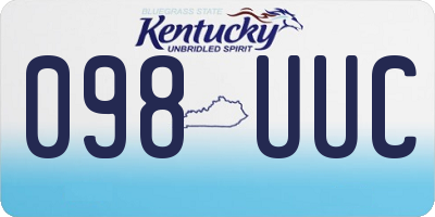 KY license plate 098UUC