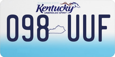 KY license plate 098UUF