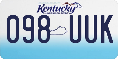 KY license plate 098UUK