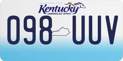 KY license plate 098UUV
