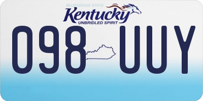 KY license plate 098UUY
