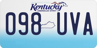 KY license plate 098UVA