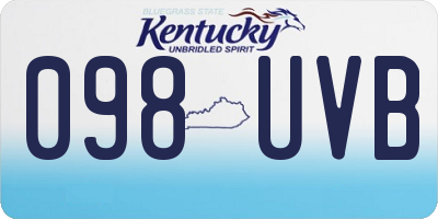 KY license plate 098UVB