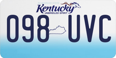 KY license plate 098UVC