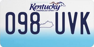 KY license plate 098UVK