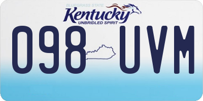 KY license plate 098UVM