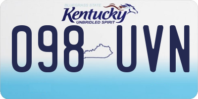 KY license plate 098UVN