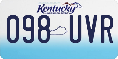 KY license plate 098UVR