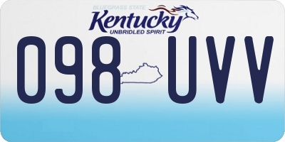 KY license plate 098UVV