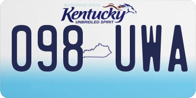 KY license plate 098UWA