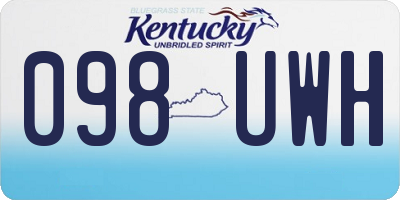 KY license plate 098UWH