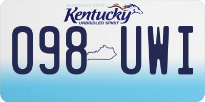 KY license plate 098UWI