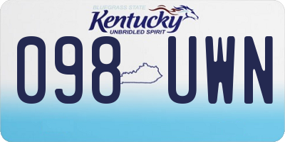 KY license plate 098UWN