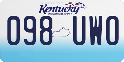 KY license plate 098UWO