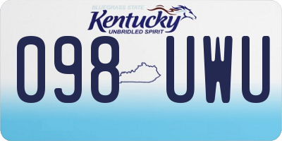 KY license plate 098UWU