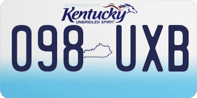 KY license plate 098UXB