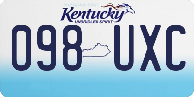 KY license plate 098UXC
