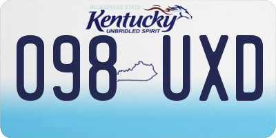 KY license plate 098UXD