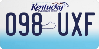 KY license plate 098UXF