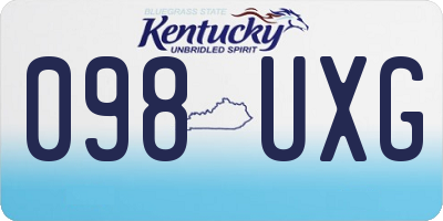 KY license plate 098UXG