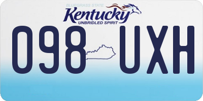 KY license plate 098UXH