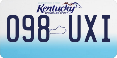 KY license plate 098UXI